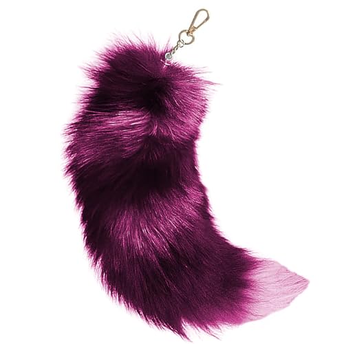 Fox Tail Realistic 16inch pelziger Schwanz Schlüsselbund Künstlicher Tierschwanz mit Verschluss dekoratives Therian -Schwanz für Schlüsselhandtaschen -Cosplay, Style3 Dress Up und Treps Supplies von AOpghY