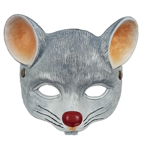 Halloween Maske 3D Gruselige Rattenmaske 8.7x6.7 Maus Gesichtsmaske PU Schaume Realistische Maske One Size Kinder Erwachsene Horrormaske mit elastischer Band Festive Masquerade Dress Up Supplies von AOpghY