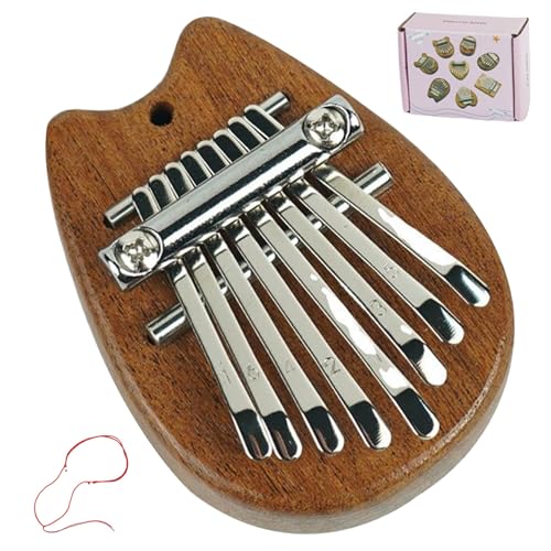 Kalimba 8 Schlüsselkatze in Kalimba Daumen Klavier Handheld Finger Piano mit Lanyard & metallketten tragbarem Daumenklavier für Kinder, Erwachsene, Anfänger Kalimba von AOpghY