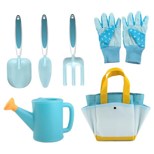 Kids Gardening Set 6PCS/Set Kids Gardening -Werkzeuge Fun Kinder Gartenspielzeug beinhalten Schaufel, Kelle, Rechen, Gartenhandschuhe, Bewässerung von Gartenwerkzeugbeutel im Freien und Spielzeug von AOpghY