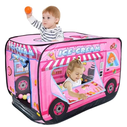 Kinder Pop-up-Zelt 44.1x27.6x29.5 faltbares Autozelt atmungsaktives Spiel Zelt mit Rolling Door & Skylight Non Schrumpfkinderzelt, Dessert Trolley Kinder Playhouse von AOpghY