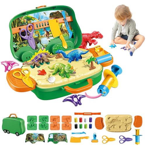 Playdough Set für Kinder farbenfrohe DIY Dinosaurier Playtough Developmental Cute Play Teig praktischer Baby Safe Playdough für Kindergartenspielzeug & Spiele von AOpghY