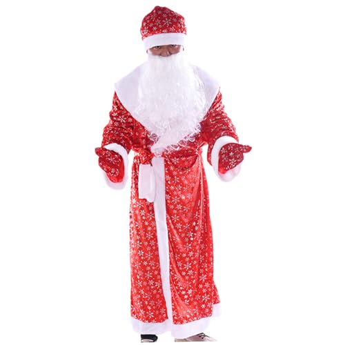 Santa Kostüm für Erwachsene Männer Weihnachten Weihnachtsmann -Anzug umfassen Kleidung, Hut, Handschuhe und Bart, warme komfortable Weihnachtsmann Outfit elegant von AOpghY