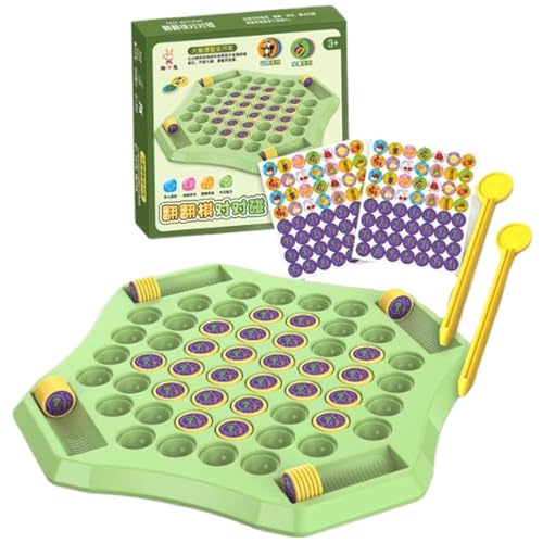 Schachspiele, Cartoon Animal Flip Memory Game mit 52 Löchern, Plastikschachbrettspiel mit 58 runden Schach und 2 Schachstiften Brettspiel von AOpghY