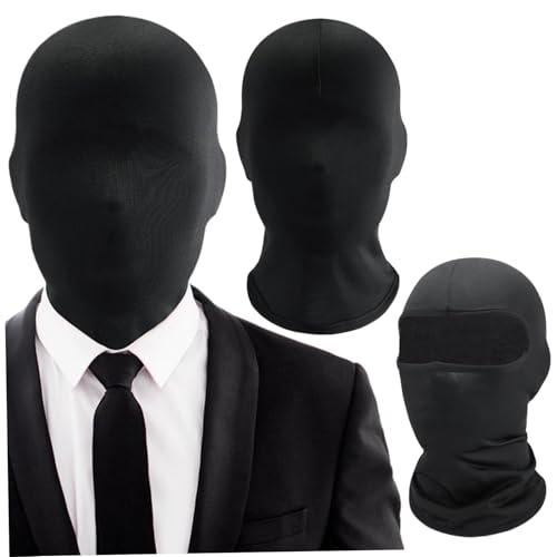 Schwarze volle Gesichtsmaske 2pcs Ice Seide Atmungsfreie sonnenproof Unisex Vollkopfmaske freie Größe Elastischer Halloween -Maske, volles Gesicht und Augen exponierte Maskerade Dress -up -Vorräte von AOpghY