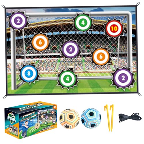 Soccer Games Set enthält 59x39 Zoll Target Toss Mat ＆ 2 klebriger Innenfußballkugel, Fußball -Ball -Set mit 4 Sticking -Haken, 2 gemahlenen Einsätzen, 4 Bändern, Style 2 Indoor -Fußballkugel -Set von AOpghY