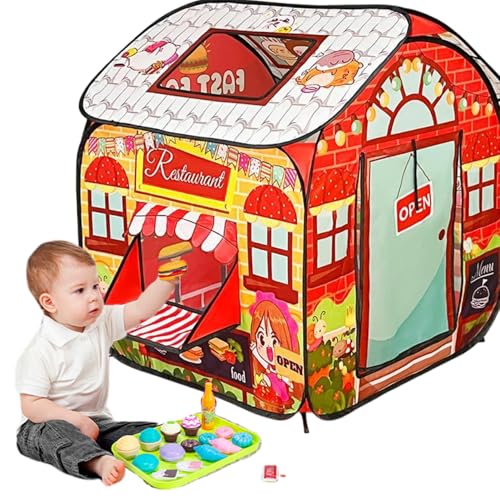 Spielen Sie Zelt für Kinder, faltbares Pop-up-Kleinkindspielhaus mit Türflip & Top-Öffnung, Trick oder Behandeln von Nicht-Shrink Fade Resistant Kids Tent, Restaurant Kids Playhouse von AOpghY