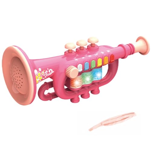 Spielzeugsaxophon, einstellbares Volumen, mehrere Rhythmen, Aufzeichnungssaxophonspielzeug mit leichten Effekten und Musik, interaktive pädagogische Kindersaxophon, rotes Spielzeugsaxophon von AOpghY