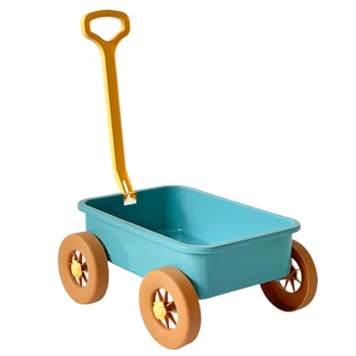 Spielzeugwagen, Plastikkind-Wagenspielzeug, 15x11x7.1 Kinderstrandspielzeug für Spielwasser/Sand, wiederverwendbares Green Toys Wagon für Sommergeschenke, Blaue Pull-Along-Wagen von AOpghY