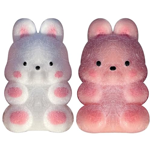 Squeeze Toy 2pcs niedliches Tier Dekompression Spielzeug lebhafter belastbarer Stressspielzeug mit Accessoires Stress Relief Toy für Kinder Mädchen, Kaninchenspielzeug und Spiele von AOpghY