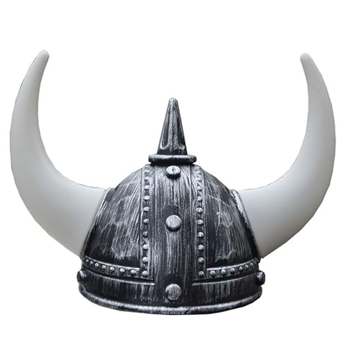 Viking Hut Klassische mittelalterliche Helm lebensechter Wikingerhelm mit Hörnern Erwachsenen Partyhüte für Halloween, Kostümparty, Argent Cosplay Party Supplies von AOpghY