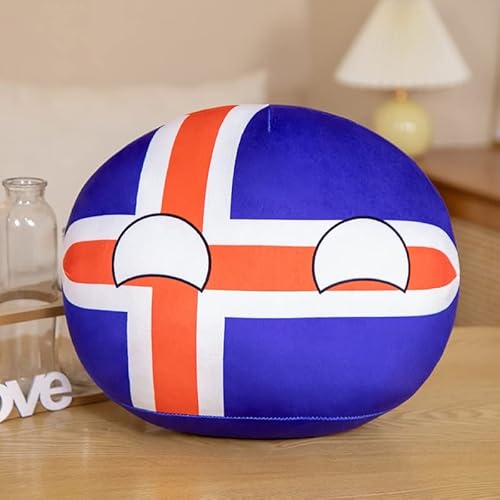 APANSHJY 30 cm Country Ball Plüschtier, Kawaii Polandball Gefüllter Plüschanhänger, for Kinder Mädchen Anime Fans Zimmerdekoration Ornament Italien(Iceland) von APANSHJY