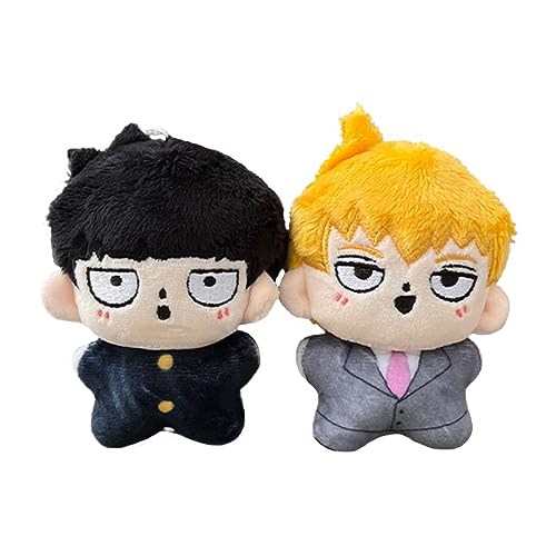 APANSHJY Mob Psycho 100 Plüschpuppe Kageyama Shigeo/Mob/Reigen Arataka, weicher Überwurf, süße Figur, Puppe, for Aufhängen, Schulranzen, Anhänger, warme Geschenke(2pcs/Set) von APANSHJY