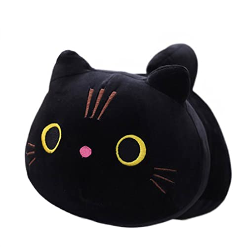 APANSHJY Süßes weiches Katzenplüschkissen Sofakissen Kawaii Plüschtier Gefülltes Cartoon-Tierpuppe for Kinder Baby Mädchen Schönes Geschenk(Black,50cm) von APANSHJY