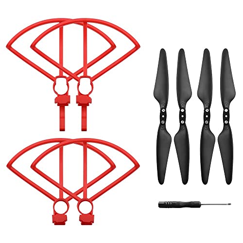 Zubehör für Drohnen For Hubsan -Propeller for Hubsan Zino H117S Props Propeller Guard Protective Cover Quadcopter Accessoires Blade for Hubsan Zino H117s austauschbar (Color : Red guard-props) von APEFIT