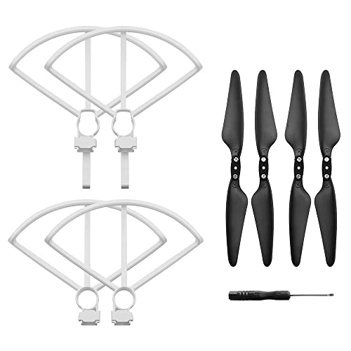 Zubehör für Drohnen for Hubsan -Propeller for Hubsan Zino H117S Props Propeller Guard Protective Cover Quadcopter Accessoires Blade for Hubsan Zino H117s austauschbar (Color : White Guard-Props) von APEFIT