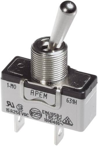 APEM 637NH/2 637NH/2 Kippschalter 250 V/AC 10A 1 x (Ein)/Aus/(Ein) tastend/0/tastend 1St. von APEM