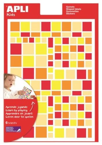 APLI KIDS 13526 – Quadratische Aufkleber, abnehmbar, geometrische Aufkleber, Farbe: Camaieu rot/orange von APLI Kids