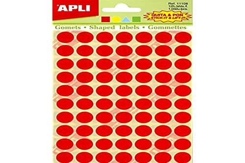 APLI Kids 11108 – Packung mit 12 Aufklebern in verschiedenen Formen und Farben, Blau, Rot, Grün, Gelb von APLI Kids