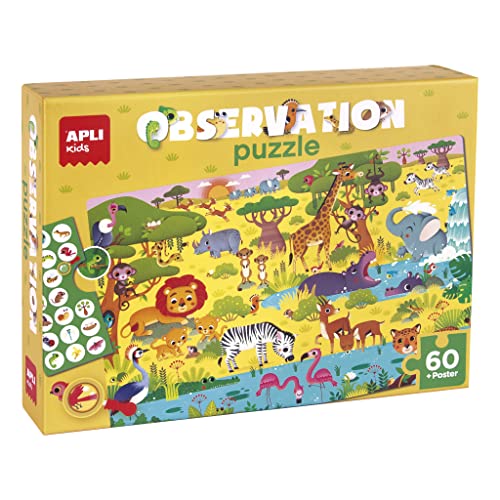 APLI Kids - Tiere der Savane Puzzle Beobachtung, 19221 von APLI Kids