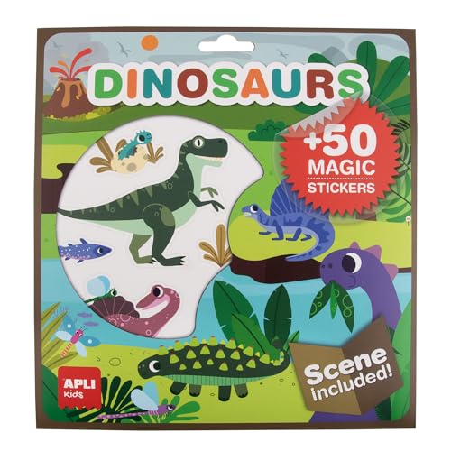 APLI Kids 19374 - Set mit entfernbaren Aufklebern mit Bühne für Kinder ab 3 Jahren, Thema Dinosaurier von APLI Kids