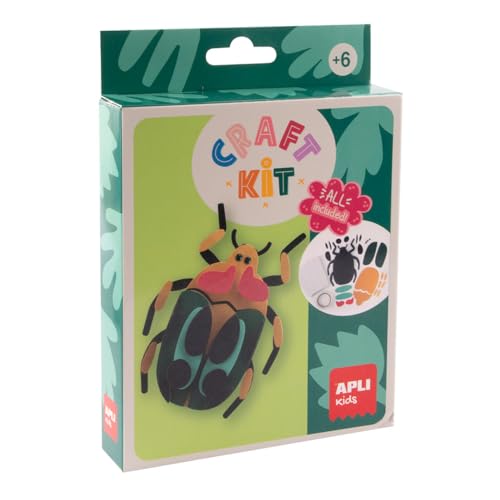 APLI Kids 19882 Craft Bastelset für 3D-Käfer, komplette Materialien, kreative Aktivität für Kinder ab 6 Jahren von APLI Kids