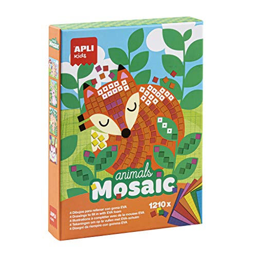 APLI apli14289 Tiere Eva Schaumstoff Mosaik Box Kit (2-teilig), Weiß von APLI Kids