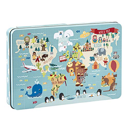 APLI apli14550 World Map Design von Martina Hogan Puzzle (24), Sortiert von APLI Kids