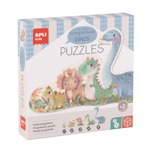 APLI Kids 20124 - My First Dinos, 5 Progressive Puzzles mit großen Teilen für EIN komplettes 15-teiliges Puzzle, geeignet für Kinder ab 2 Jahren APLI Kids 20124 - My First Dinos, 5 Progressive Puzzles mit großen Teilen für EIN komplettes 15-teiliges Puzzle, geeignet für Kinder ab 2 Jahren von APLI Kids