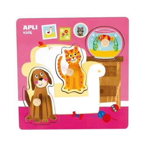 Apli kids 102551 ANIMAUX Einbaupuzzle, 20 x 20 cm von APLI Kids