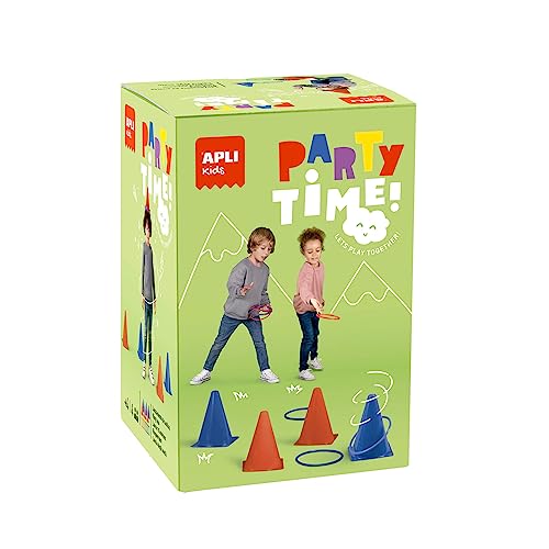 APLI Kids 19563 - Wurfring Set mit 6 Kegeln, ideal für Outdoor-Spiele und Geburtstagsfeiern von APLI Kids