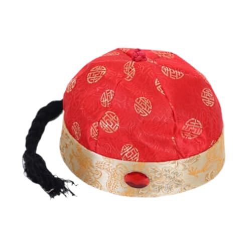 APLVFFZH Chinesische orientalische Hut-Rollenspiel-Party-Cosplay-Kappe für Mottoparty-Fotografie, Rot 48cm von APLVFFZH