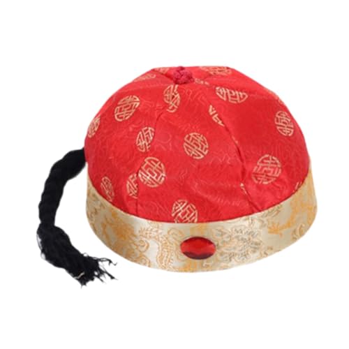 APLVFFZH Chinesische orientalische Hut-Rollenspiel-Party-Cosplay-Kappe für Mottoparty-Fotografie, Rot 50cm von APLVFFZH