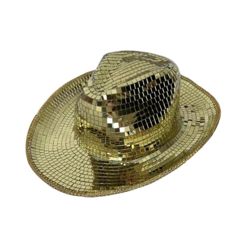 APLVFFZH Cowboyhut, Sonnenhut für Bühnenauftritte, Cosplay-Mottoparty, Gold von APLVFFZH