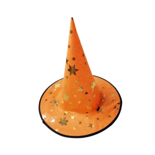 APLVFFZH Halloween-Hexenhut für Damen, Hexenkostüm-Hut für Cosplay, Bühnenauftritt, Orange von APLVFFZH