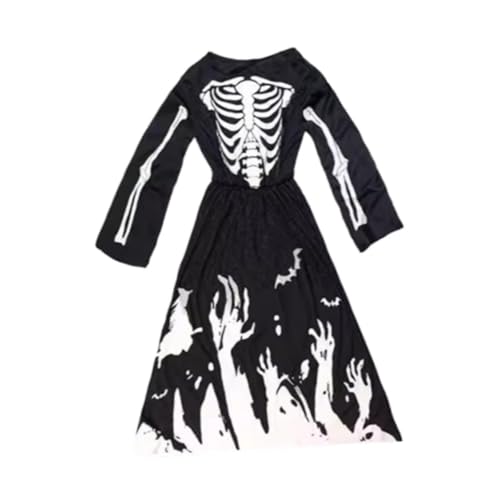 APLVFFZH Halloween Skelett Kostüm Kleid Outfit für Maskerade Verkleidung, ohne Hut, l von APLVFFZH