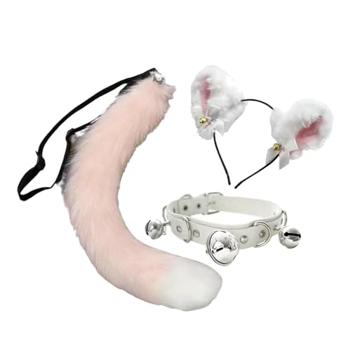 APLVFFZH -Halsband- und Schwanz-Set, weiches Kostüm-Set für Mottopartys, Rosa von APLVFFZH