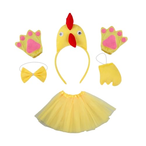 APLVFFZH Huhn 3D-Tierkostümzubehör für Halloween-Cosplay-Mädchen, Gelb von APLVFFZH