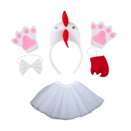 APLVFFZH Huhn 3D-Tierkostümzubehör für Halloween-Cosplay-Mädchen, Weiß von APLVFFZH