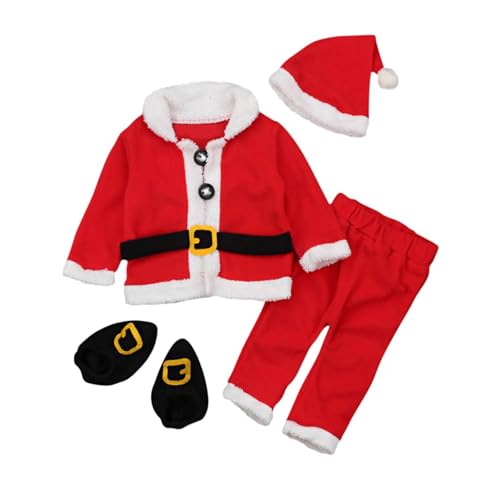 APLVFFZH Kinder Weihnachten Cosplay Outfit Set Kinder Weihnachten Santa Kostüm für Party Festliche, Höhe 80 bis 90cm von APLVFFZH