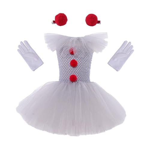 APLVFFZH Mädchen Clown Tutu Outfit für Halloween Und Maskerade, L von APLVFFZH