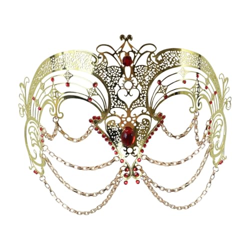 APLVFFZH Maskerade-Maske, elegantes Kostümzubehör für Festival, Ball, Nachtclub, Gold von APLVFFZH