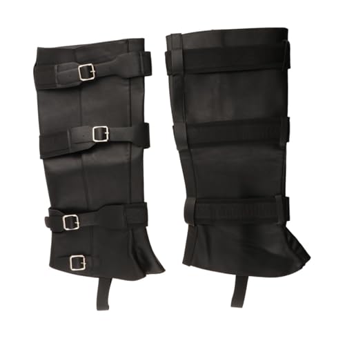 APLVFFZH Piraten-Stiefelüberzüge, Schuhüberzüge für Herren, modische Beinschützer für Cosplay-Festival, Schwarz Höhe 42.5 cm von APLVFFZH