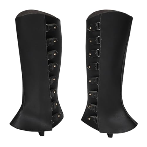 APLVFFZH Piratenstiefel Überzieher Stiefelstulpen für Ritter Kostüm Zubehör Outdoor, Schwarz von APLVFFZH