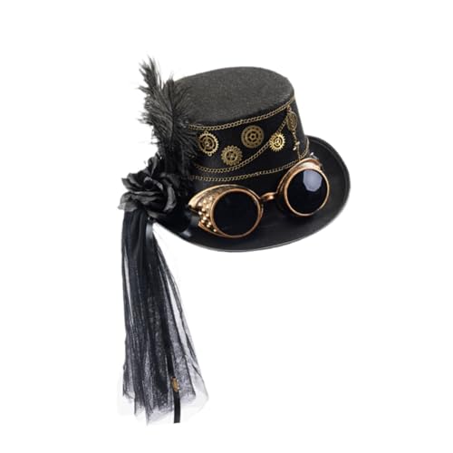 APLVFFZH Steampunk Top Hat Fedora für Rollenspiele Cosplay Holiday Prom Halloween von APLVFFZH