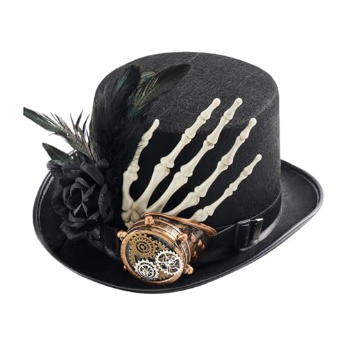 APLVFFZH Steampunk Zylinder Kopfbedeckung, Maskerade Neuheit Frauen Männer Cosplay Party Piratenkostüm Cosplay Kostüm Zubehör Kopfschmuck, von APLVFFZH