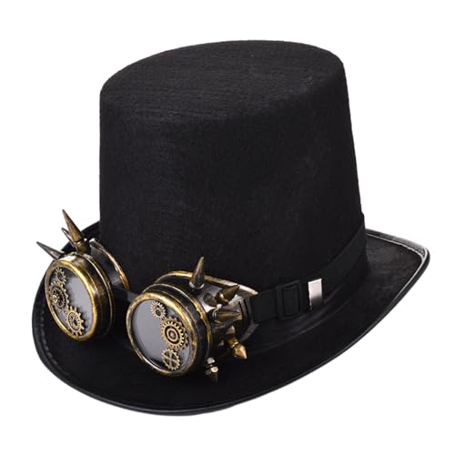 APLVFFZH Steampunk Zylinder für Herren Und Damen, Punk Retro Fedora für Performance, Cosplay, Abschlussball von APLVFFZH