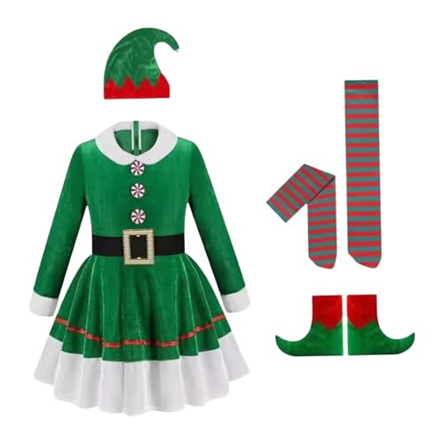 APLVFFZH Weihnachtskostüm-Set, Kleidung, süßes Mädchen-Kleid und Hut-Set für Festliche Partys, Passend für von APLVFFZH