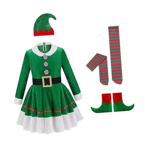 APLVFFZH Weihnachtskostüm-Set, Kleidung, süßes Mädchen-Kleid und Hut-Set für Festliche Partys, Passend für von APLVFFZH