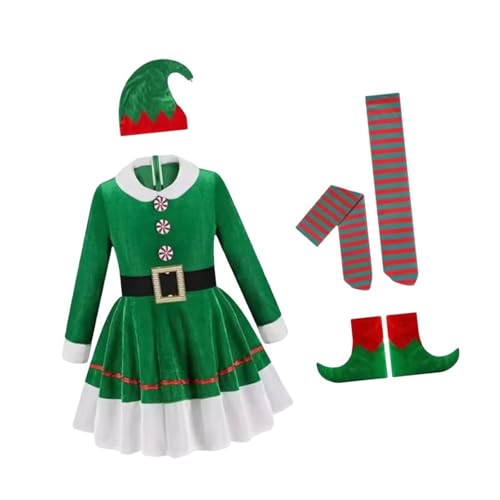 APLVFFZH Weihnachtskostüm-Set, Kleidung, süßes Mädchen-Kleid und Hut-Set für Festliche Partys, Passend für von APLVFFZH